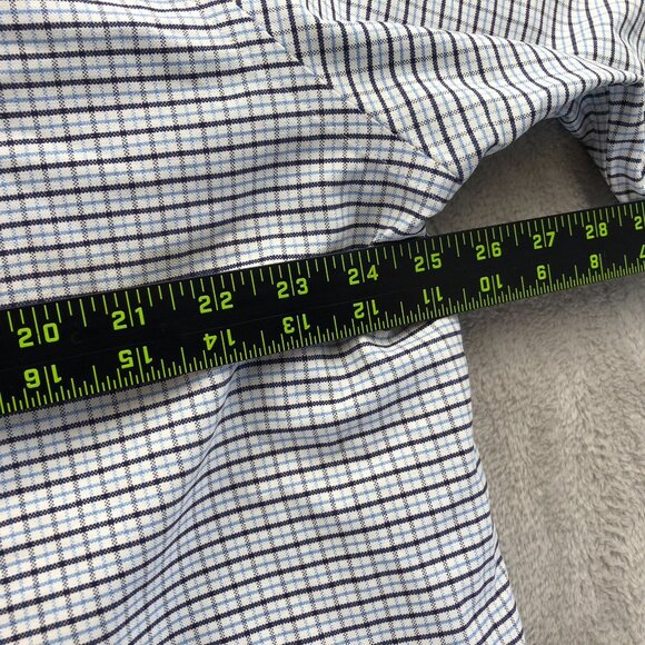 L.L. Bean Mens Dress Shirt 17.5 Neck Short Sleeve Wrinkle Resistant Checkered - Picture 5 of 7